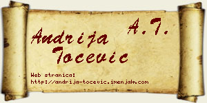 Andrija Točević vizit kartica